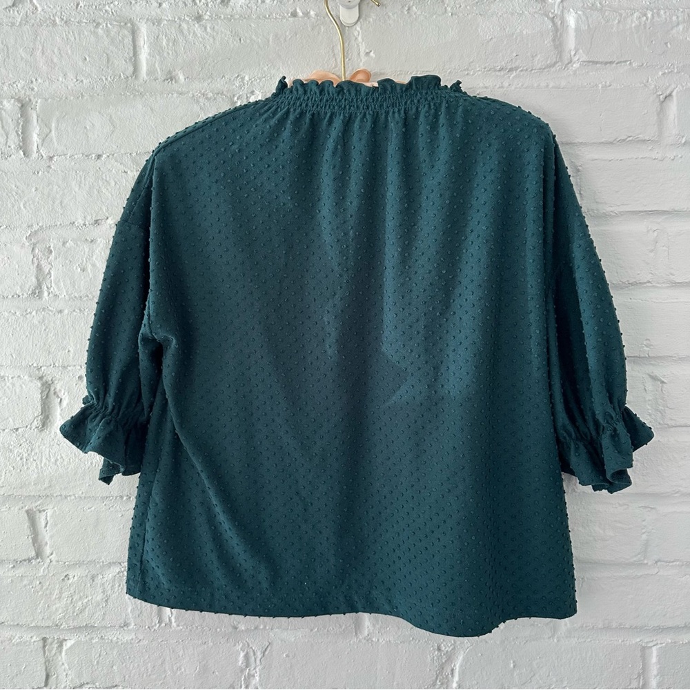 Madewell Tops | Madewell Texture & Thread Dot Smocked Top Cottagecore Green - Picture 5 of 6